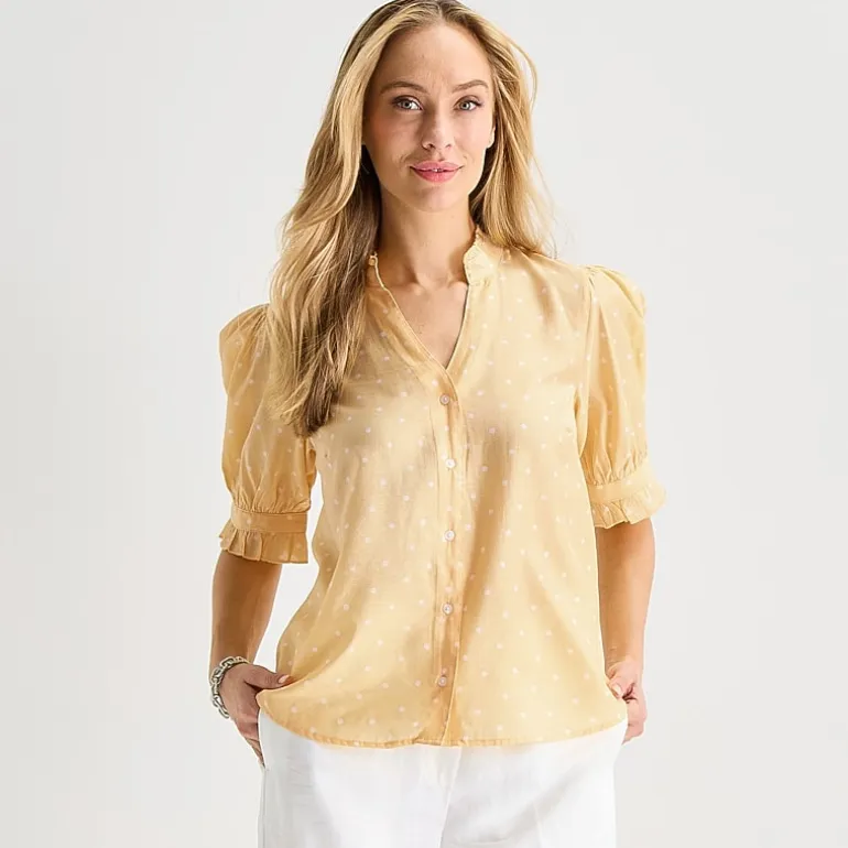 Liz Claiborne Womens Tall Short Sleeve Blouse