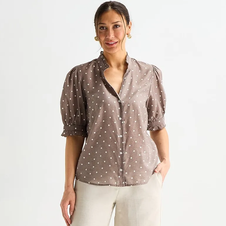 Liz Claiborne Womens Tall Short Sleeve Blouse