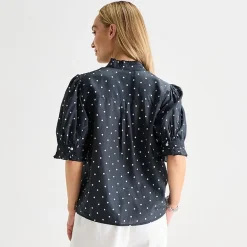 Liz Claiborne Womens Tall Short Sleeve Blouse
