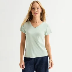 Liz Claiborne Womens Tall V Neck Short Sleeve T-Shirt