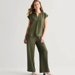 Liz Claiborne Womens Tall Wide Leg Pull-On Pant