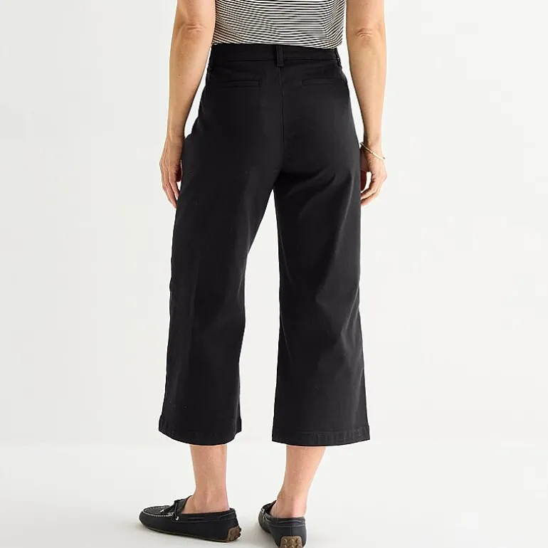 Liz Claiborne Womens Tall Wide Leg Mid Rise Cropped Pant