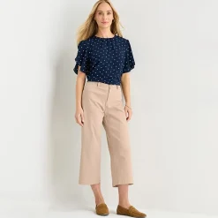 Liz Claiborne Womens Tall Wide Leg Mid Rise Cropped Pant