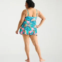Liz Claiborne Womens Tropical Floral Plus Swim Dress