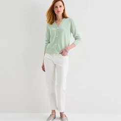 Liz Claiborne Womens V Neck Long Sleeve Button Cardigan
