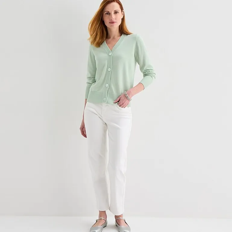Liz Claiborne Womens V Neck Long Sleeve Button Cardigan