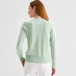 Liz Claiborne Womens V Neck Long Sleeve Button Cardigan
