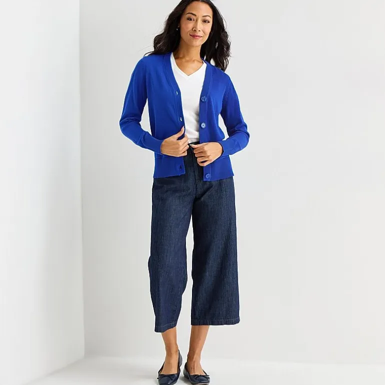 Liz Claiborne Womens V Neck Long Sleeve Button Cardigan