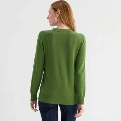 Liz Claiborne Womens V Neck Long Sleeve Button Cardigan
