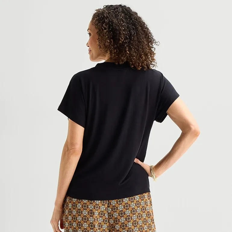 Liz Claiborne Womens V Neck Short Sleeve T-Shirt