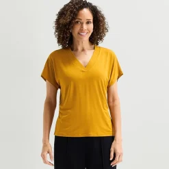 Liz Claiborne Womens V Neck Short Sleeve T-Shirt