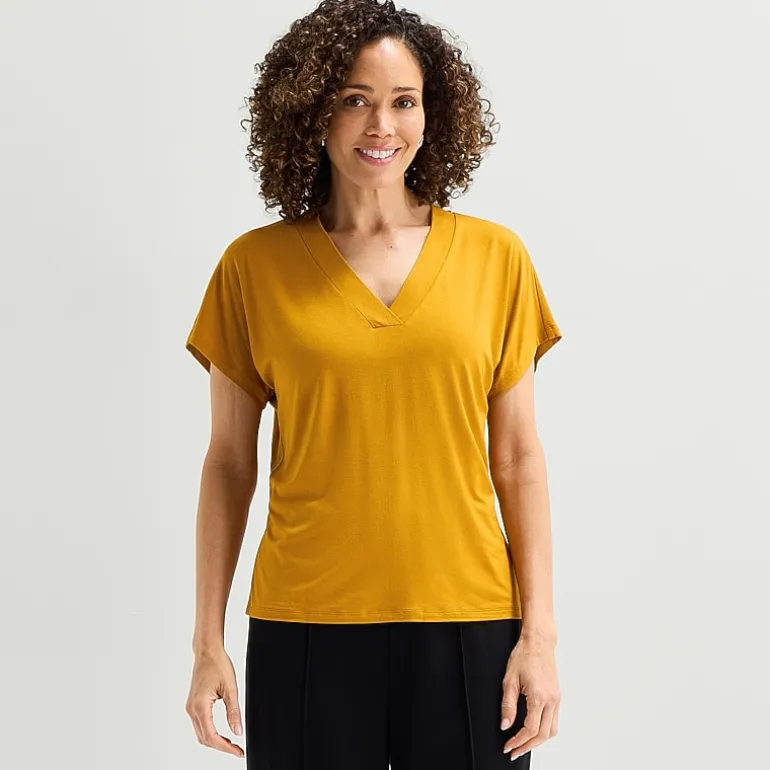 Liz Claiborne Womens V Neck Short Sleeve T-Shirt