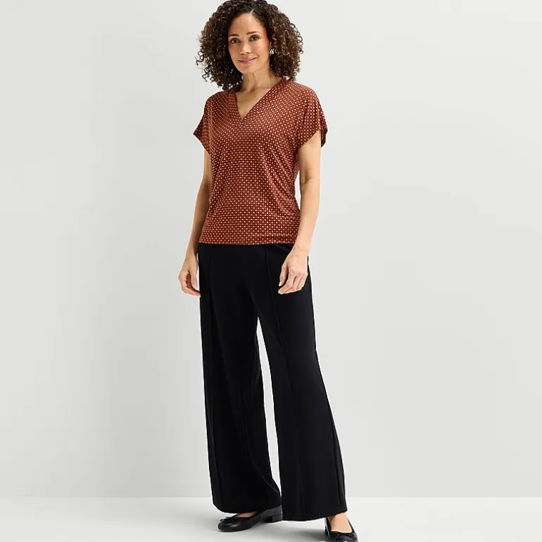 Liz Claiborne Womens V Neck Short Sleeve T-Shirt