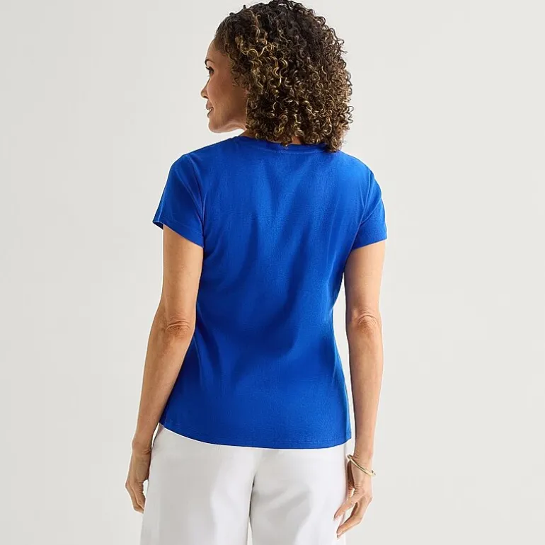 Liz Claiborne Womens V Neck Short Sleeve T-Shirt