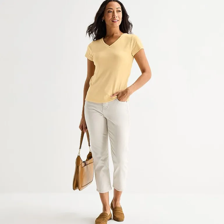 Liz Claiborne Womens V Neck Short Sleeve T-Shirt