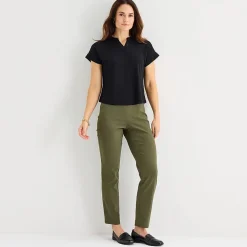 Liz Claiborne Womens V Neck Short Sleeve Blouse
