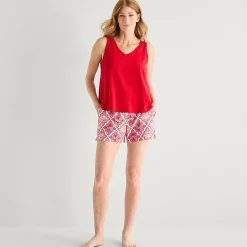 Liz Claiborne Womens V-Neck Sleeveless 2-pc. Tank Top Pajama Set