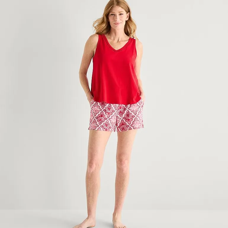 Liz Claiborne Womens V-Neck Sleeveless 2-pc. Tank Top Pajama Set