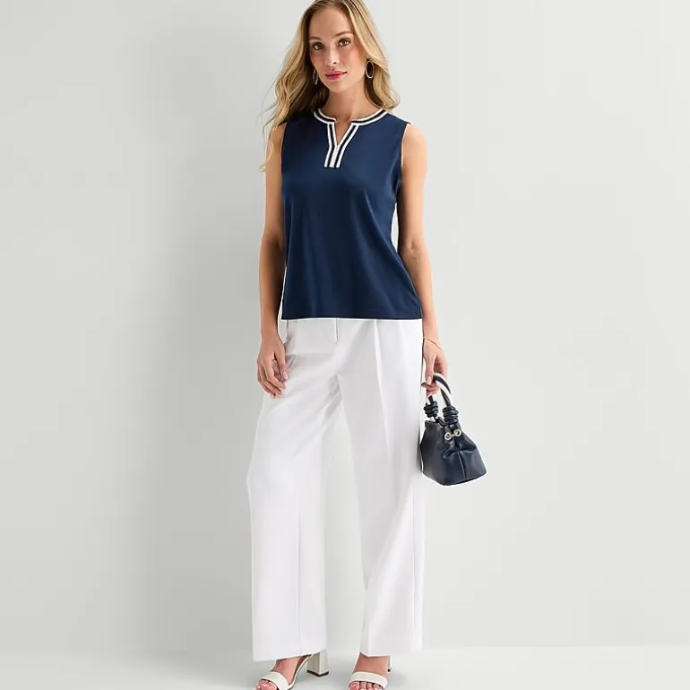 Liz Claiborne Womens V Neck Sleeveless Blouse