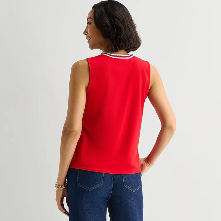 Liz Claiborne Womens V Neck Sleeveless Blouse
