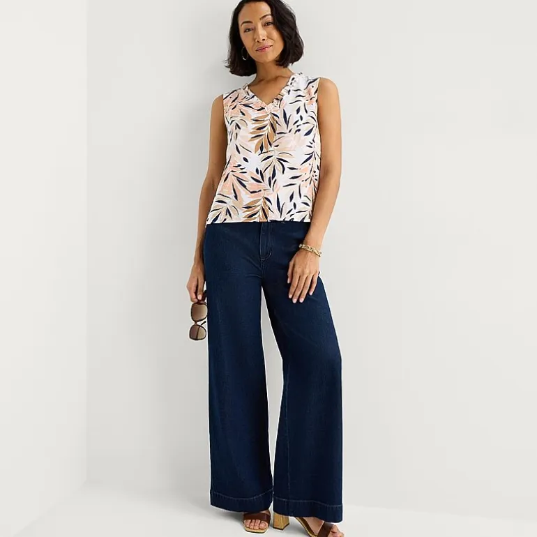 Liz Claiborne Womens V Neck Sleeveless Blouse
