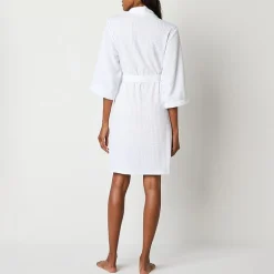 Liz Claiborne Womens Waffle 3/4 Sleeve Knee Length Robe