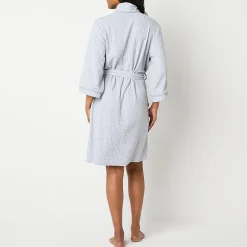Liz Claiborne Womens Waffle 3/4 Sleeve Knee Length Robe