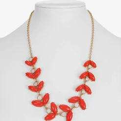 Liz Claiborne Womens White 17 Inch Collar Necklace