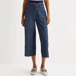 Liz Claiborne Womens Wide Leg Mid Rise Cropped Pant