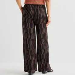 Liz Claiborne Womens Wide Leg Mid Rise Pull-On Pant