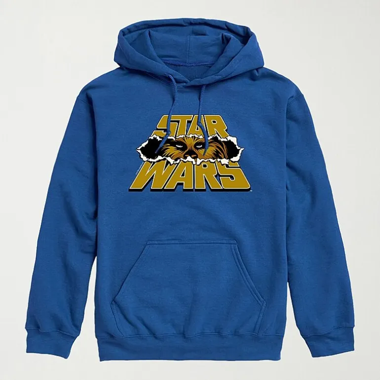 Logo Rip Mens Long Sleeve Star Wars Chewbacca Hoodie