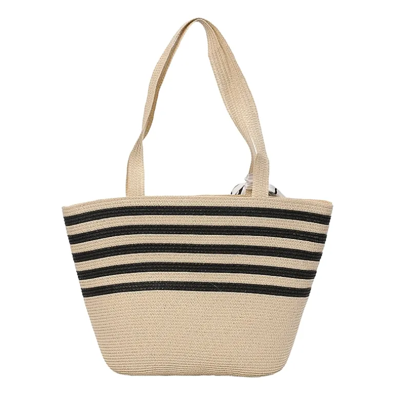London Fog Straw Tote Bag