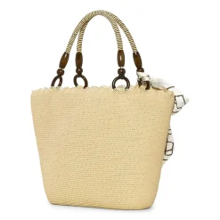 London Fog Straw With Wide Braided Tote Bag