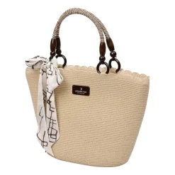 London Fog Straw With Wide Braided Tote Bag