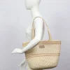 London Fog Woven Straw With Hat Set Tote Bag