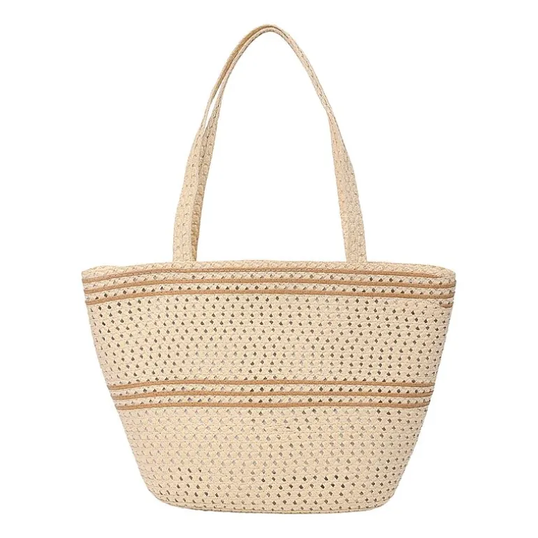 London Fog Woven Straw With Hat Set Tote Bag