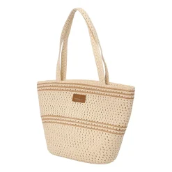 London Fog Woven Straw With Hat Set Tote Bag