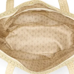 London Fog Woven Straw With Hat Set Tote Bag