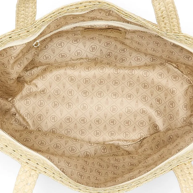 London Fog Woven Straw With Hat Set Tote Bag