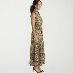 London Times Womens Notch Neck Sleeveless Maxi Dress