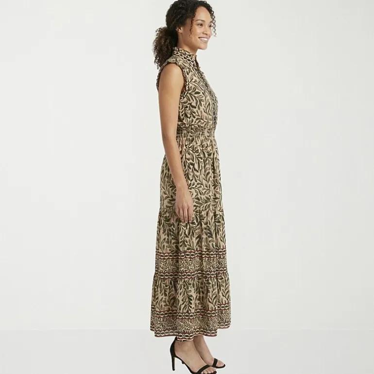 London Times Womens Notch Neck Sleeveless Maxi Dress