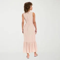 London Times Womens Petite V Neck Sleeveless Maxi Dress