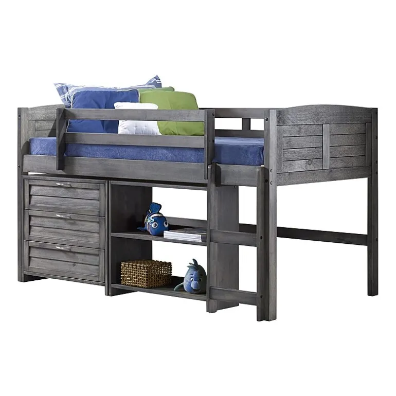 Louver Twin Modular Low Loft Bed - Group C