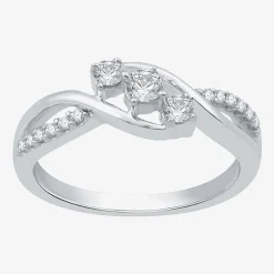 Love Lives Forever 1/3 CT.T.W. Natural Diamond 10K Gold 3-Stone Promise Ring