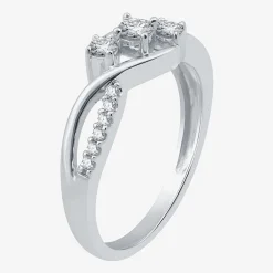 Love Lives Forever 1/3 CT.T.W. Natural Diamond 10K Gold 3-Stone Promise Ring