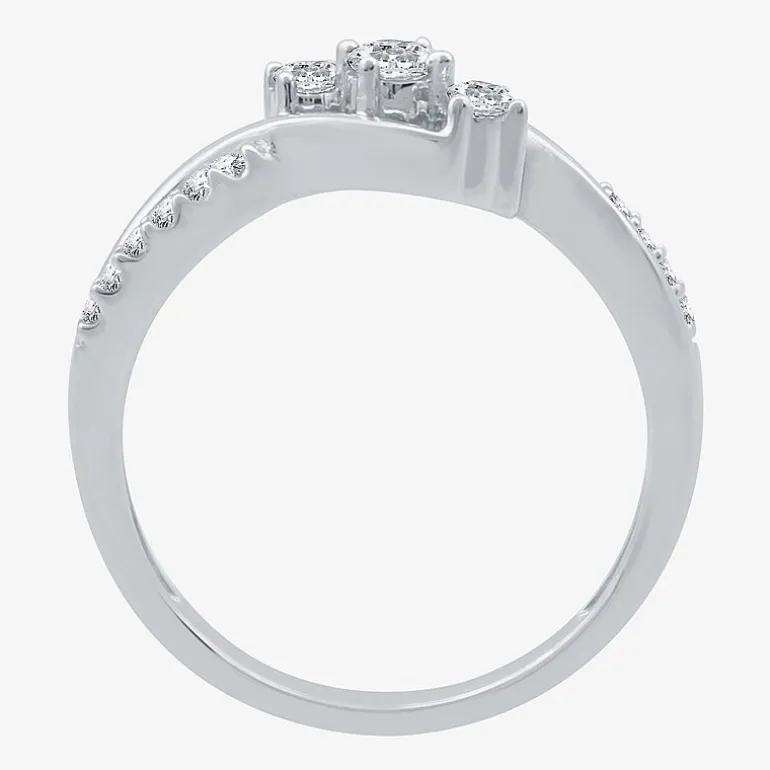 Love Lives Forever 1/3 CT.T.W. Natural Diamond 10K Gold 3-Stone Promise Ring
