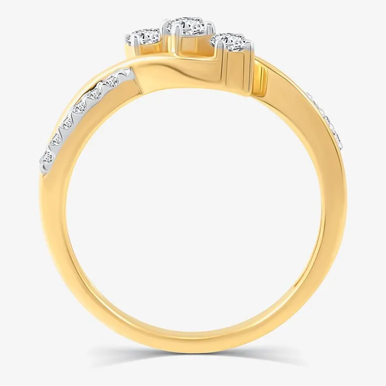 Love Lives Forever 1/3 CT.T.W. Natural Diamond 10K Gold 3-Stone Promise Ring