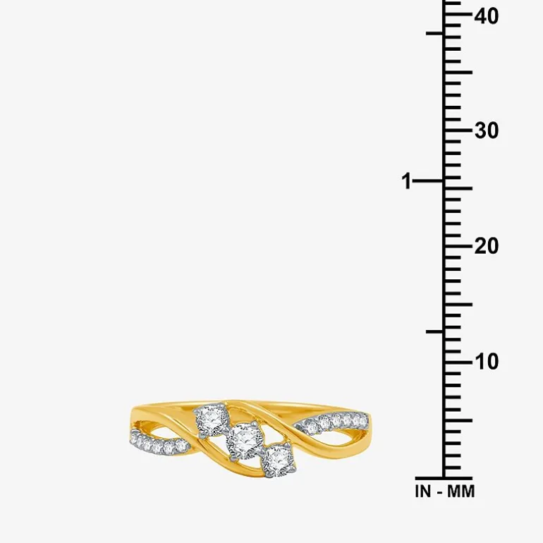 Love Lives Forever 1/3 CT.T.W. Natural Diamond 10K Gold 3-Stone Promise Ring