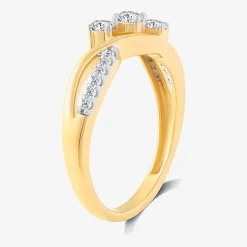 Love Lives Forever 1/3 CT.T.W. Natural Diamond 10K Gold 3-Stone Promise Ring