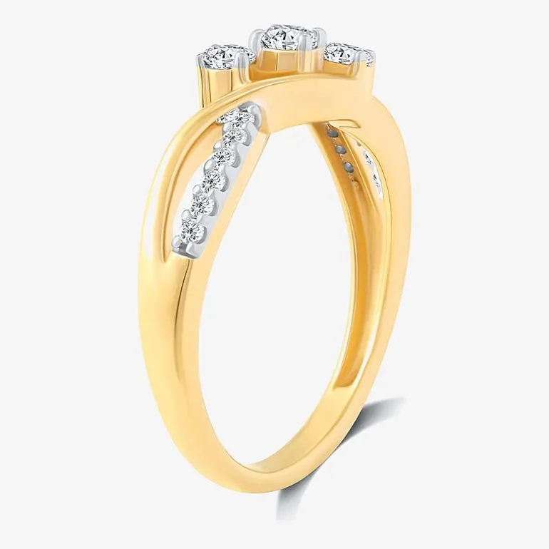 Love Lives Forever 1/3 CT.T.W. Natural Diamond 10K Gold 3-Stone Promise Ring